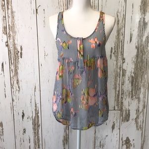 Patterson J. Kincaid Blue & White Sleeveless Tank